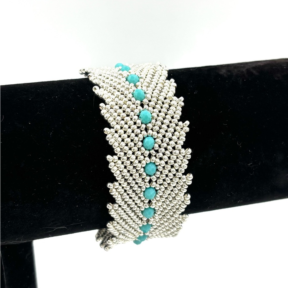 Hand Crafted Silver and Turquoise Bracelet